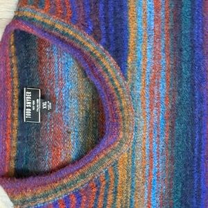 Pendleton Multicolor Striped Mohair-Look Sweater in Jewel Tones